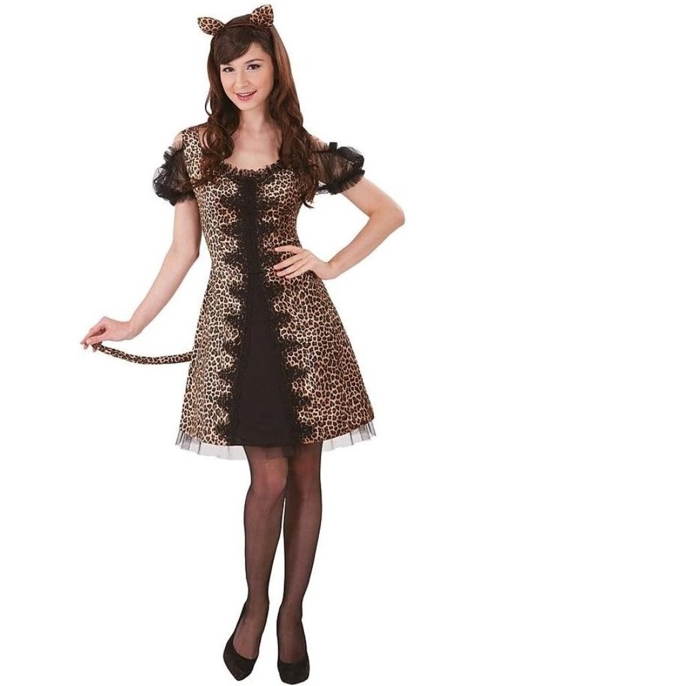 Womens Totally Ghoul Sexy LEOPARD CAT Halloween Costume Dress Size Med 6-8 10NWT